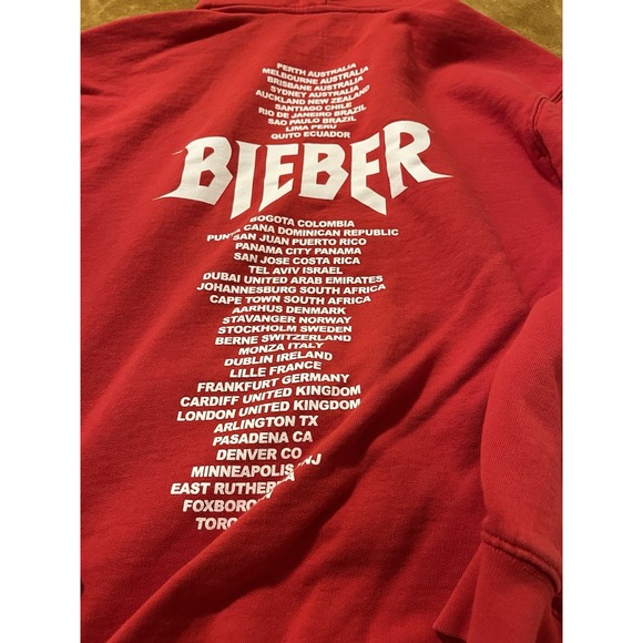 Justin Bieber Purpose‎ Tour Stadium Tour Concert Band Hoodie 2017 size Small - Picture 8 of 11